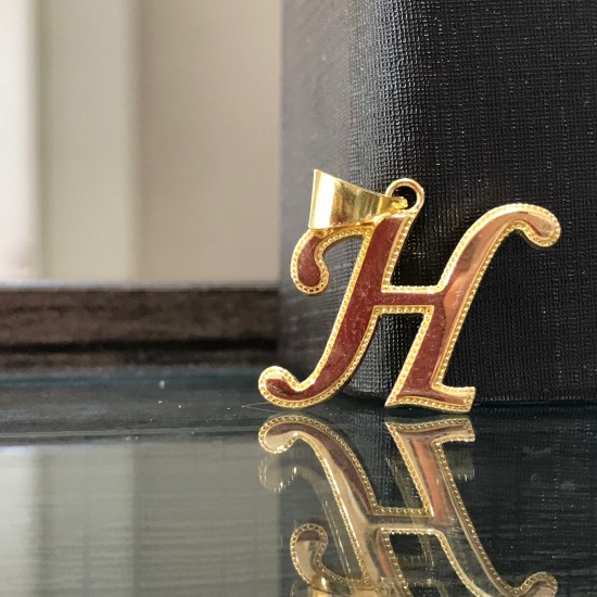 حرف H من ذهب عيار 21  مجوهرات حنيفة